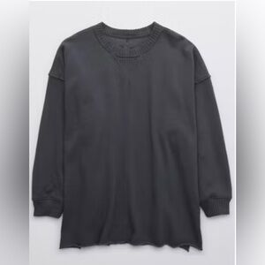 Aerie crewneck sweatshirt in oversized Large. Smoked Gray